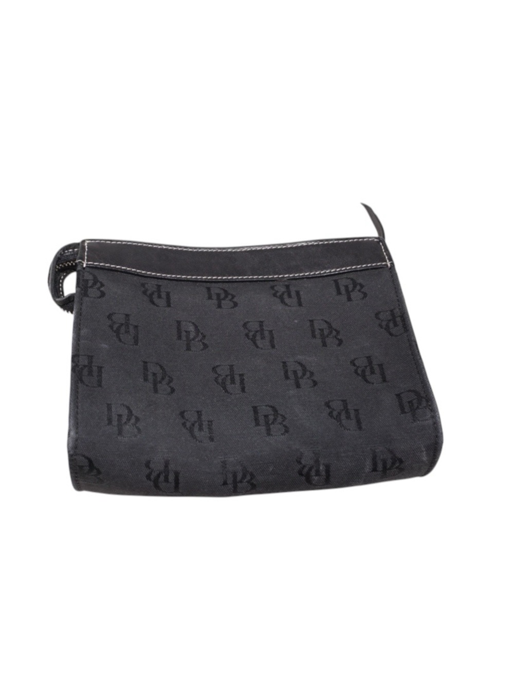 Dooney & Bourke Black D&B Monogram Canvas Toiletry Bag Pouch Cosmetic Case